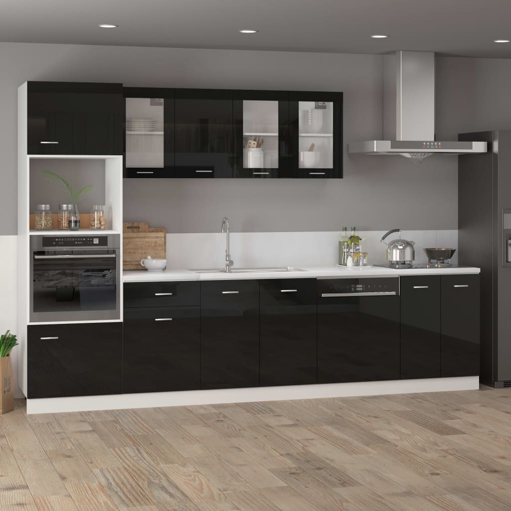 Dishwasher Panel Lyon High Gloss Black 59.5x3x67 cm Engineered Wood