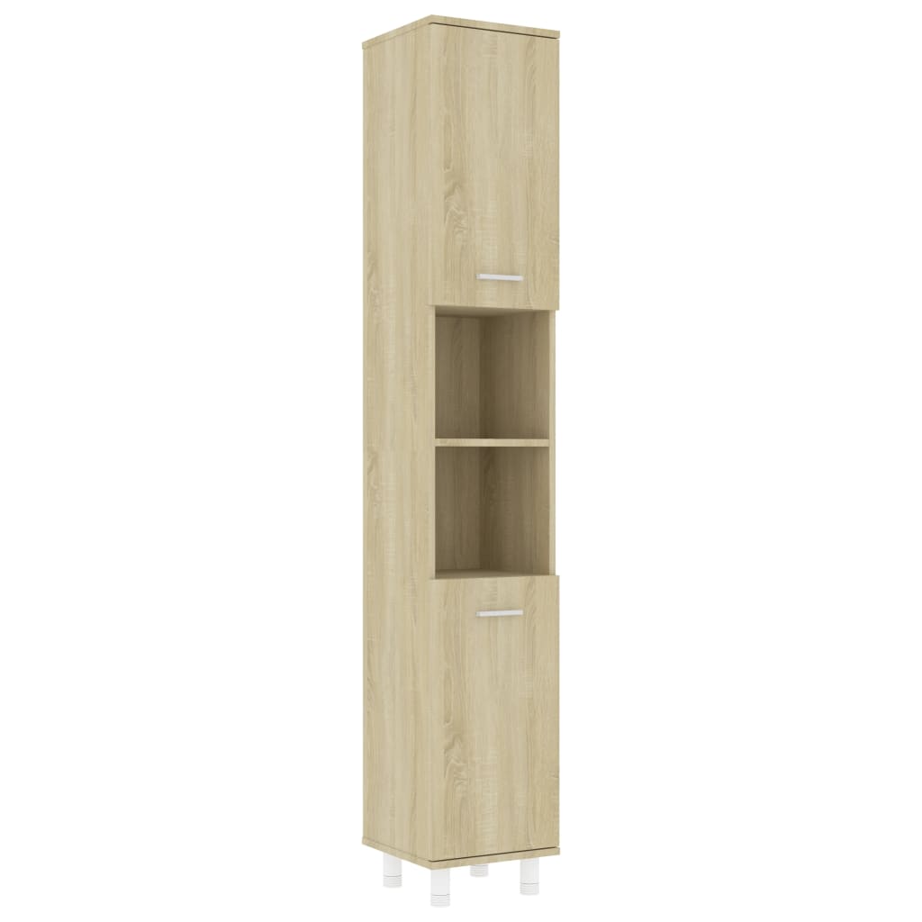 Bathroom Cabinet Sonoma Oak 30x30x179 cm Engineered Wood