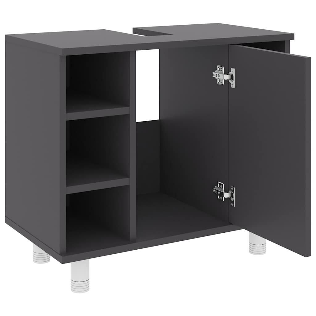 Bathroom Cabinet Grey 60x32x53.5 cm Engineered Wood
