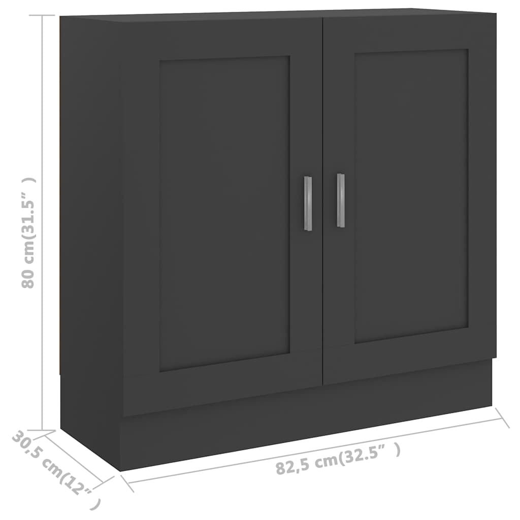 Book Cabinet Grey 82.5x30.5x80 cm Engineered Wood