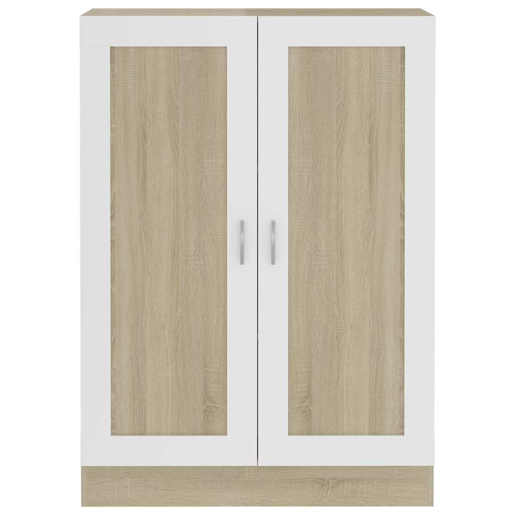 Book Cabinet White and Sonoma Oak 82.5x30.5x115 cm Engineered Wood