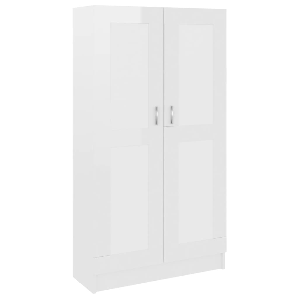 Book Cabinet High Gloss White 82.5x30.5x150 cm Engineered Wood