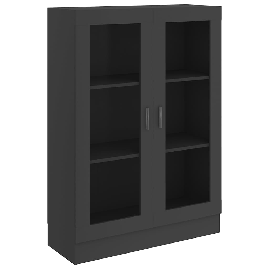 Vitrine Cabinet Grey 82.5x30.5x115 cm Engineered Wood