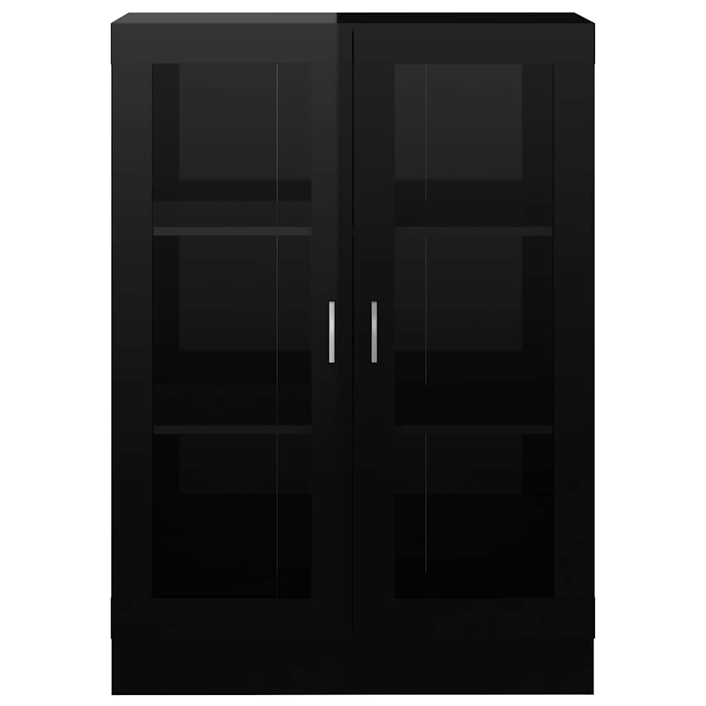Vitrine Cabinet High Gloss Black 82.5x30.5x115 cm Engineered Wood