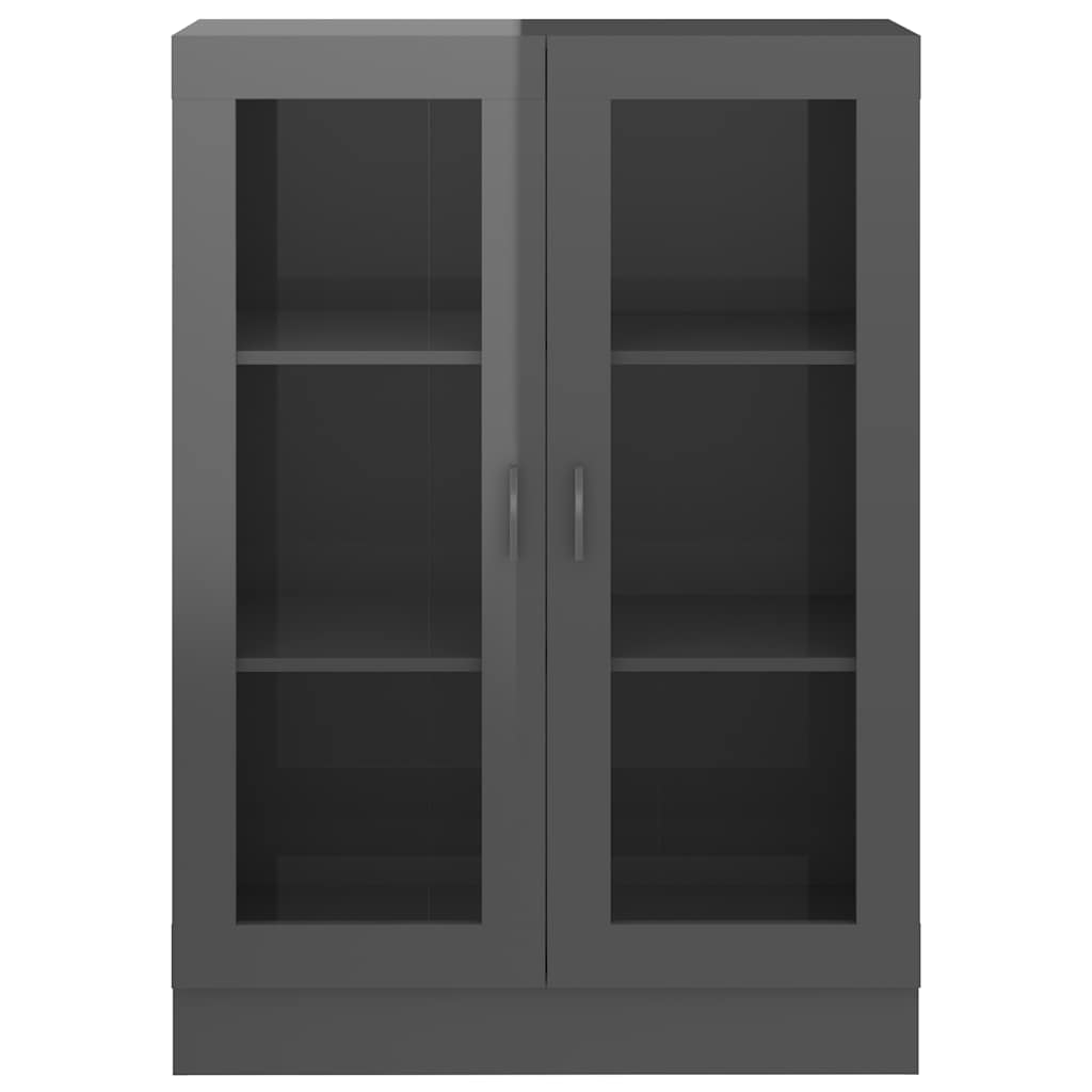 Vitrine Cabinet High Gloss Grey 82.5x30.5x115 cm Engineered Wood