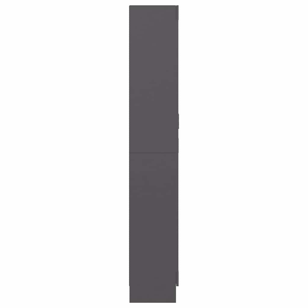 Vitrine Cabinet Grey 82.5x30.5x185 cm Engineered Wood