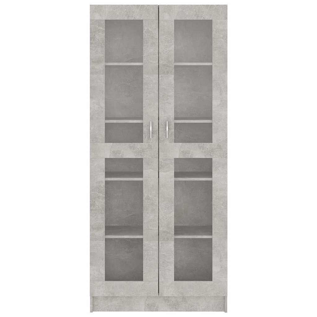 Vitrine Cabinet Concrete Grey 82.5x30.5x185.5 cm Engineered Wood