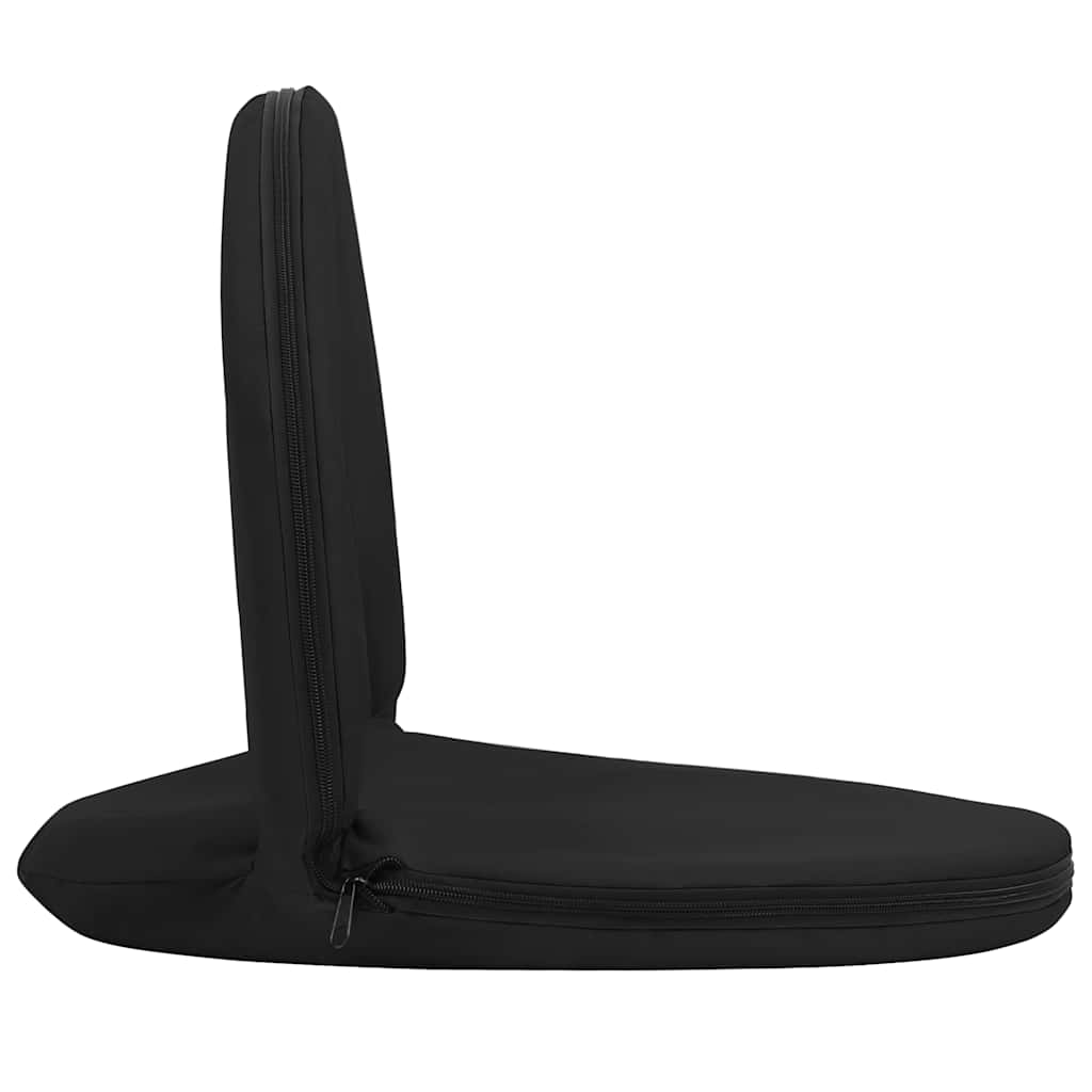 Foldable Ground Chair 2 pcs Black Steel and Fabric