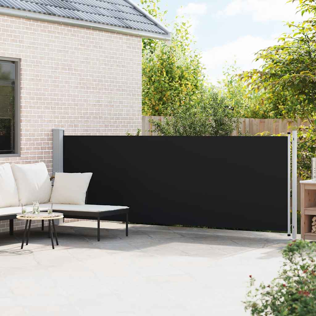 Patio Retractable Side Awning 140x600 cm Black