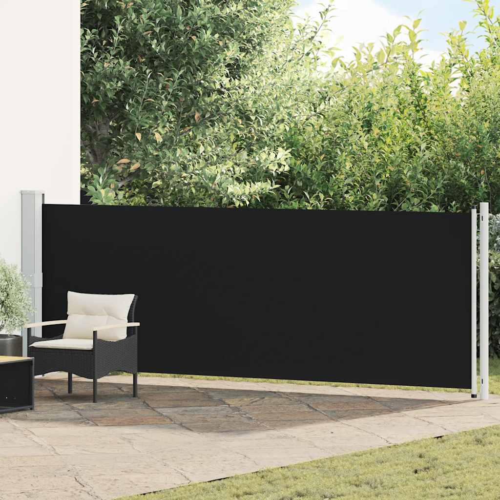 Patio Retractable Side Awning 140x600 cm Black