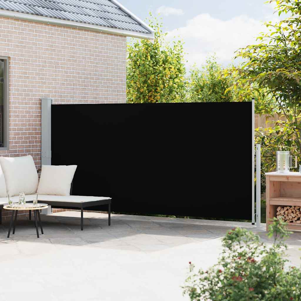 Patio Retractable Side Awning 180x514cm Black