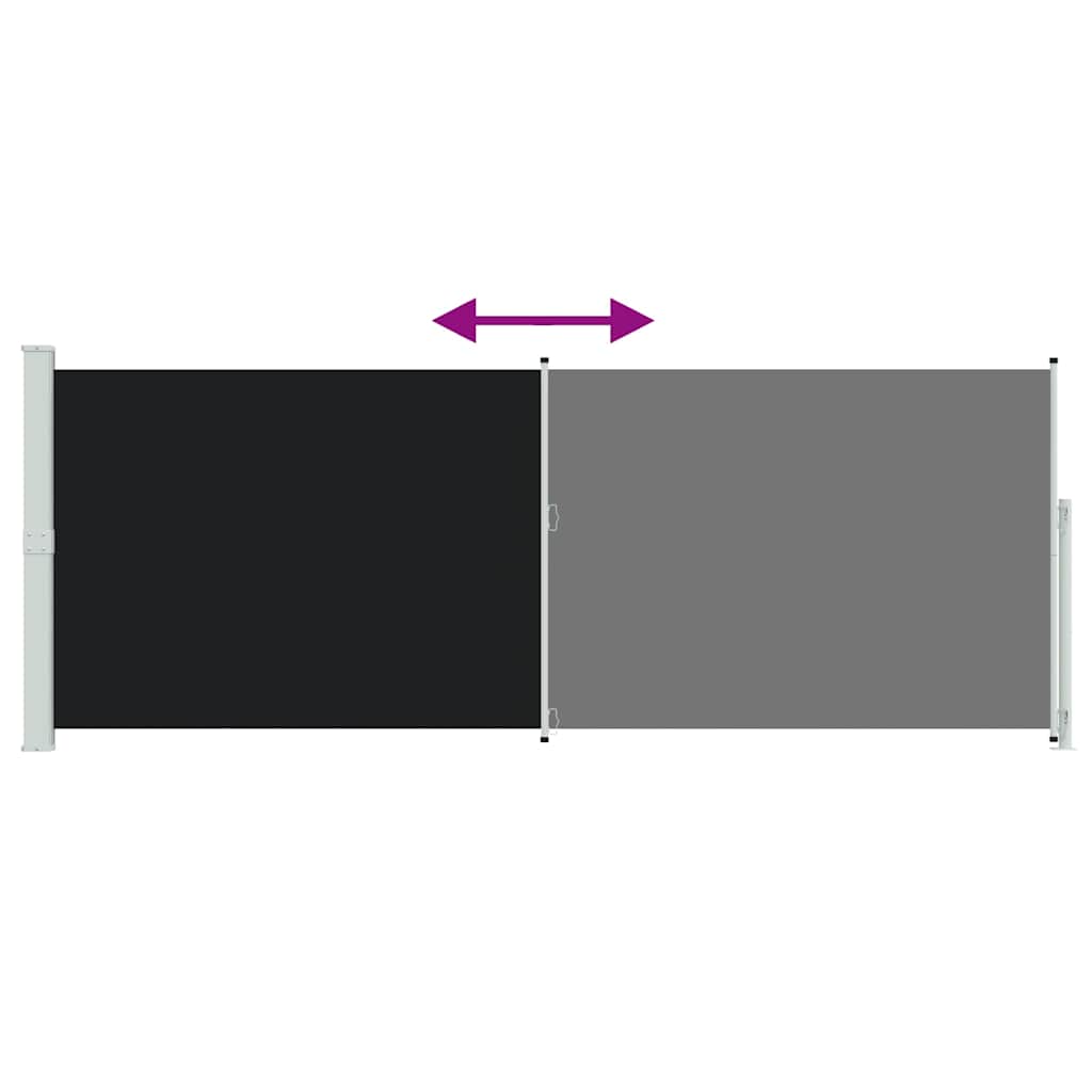 Patio Retractable Side Awning 180x514cm Black