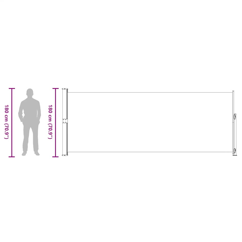 Patio Retractable Side Awning 180x500cm Grey