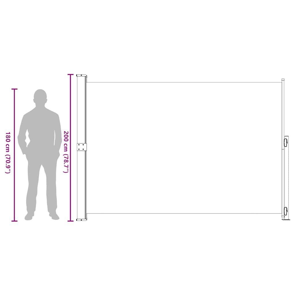 Patio Retractable Side Awning 200x314cm Cream