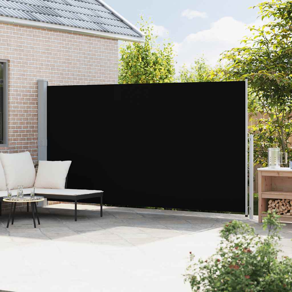 Patio Retractable Side Awning 200x514cm Black