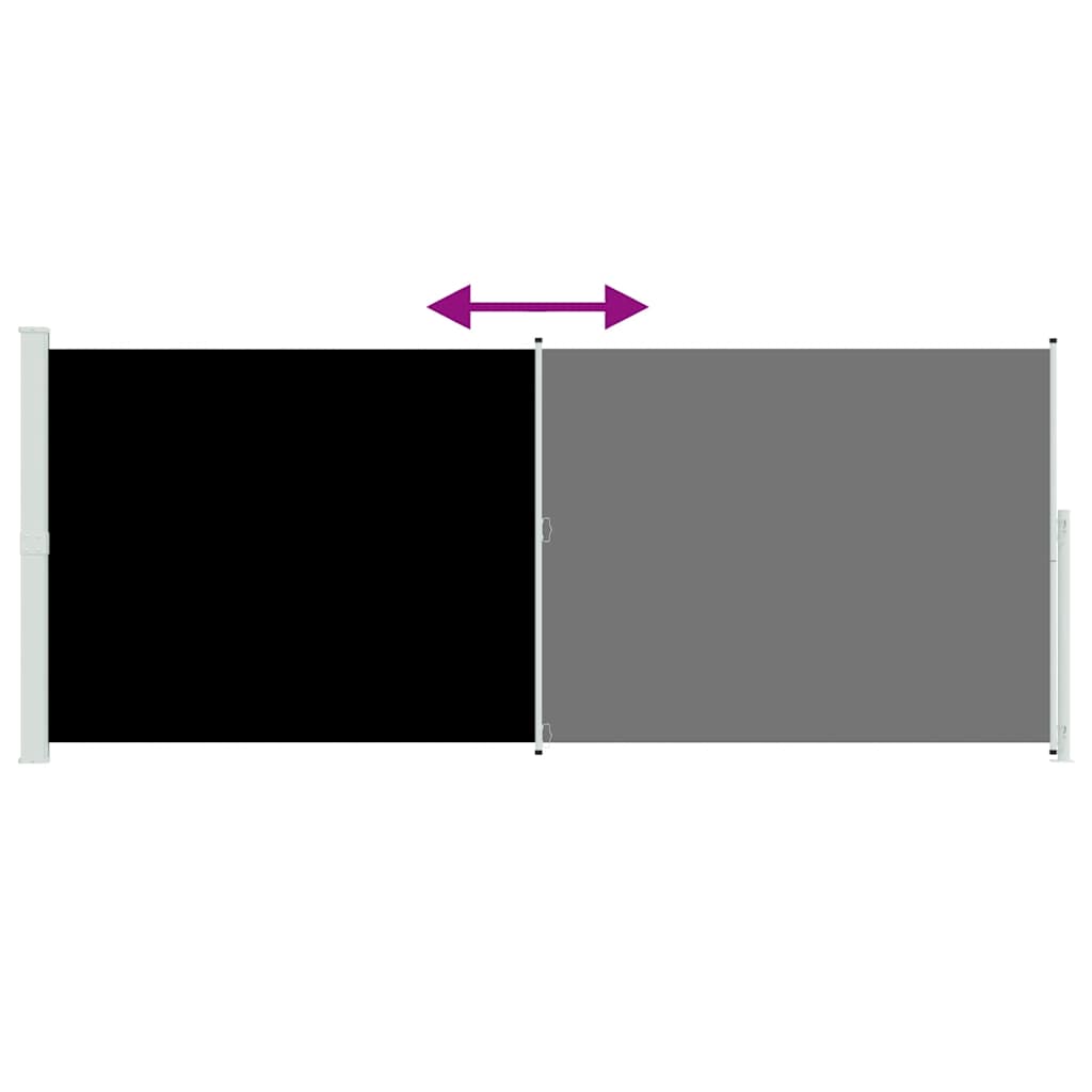Patio Retractable Side Awning 200x514cm Black
