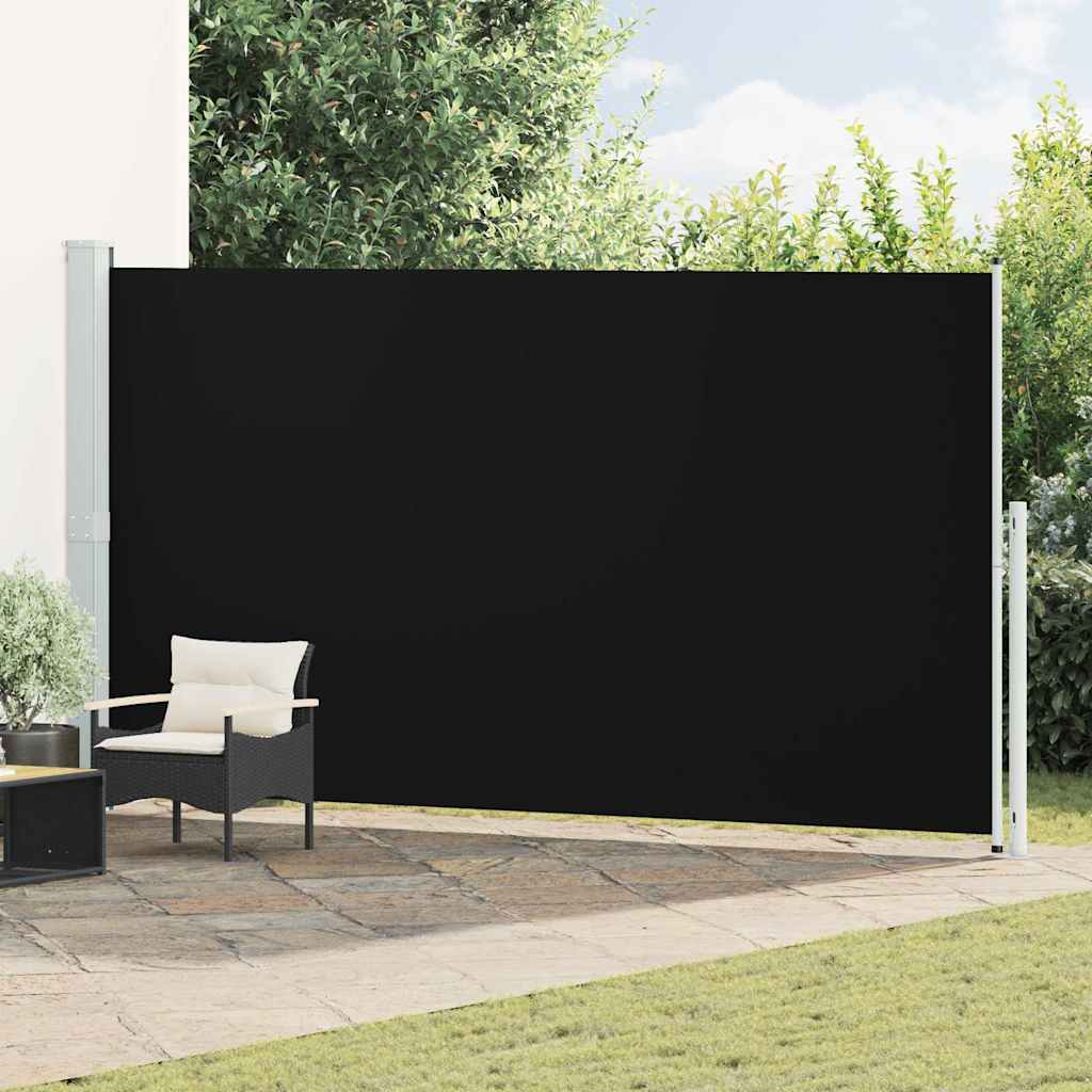 Patio Retractable Side Awning 200x514cm Black