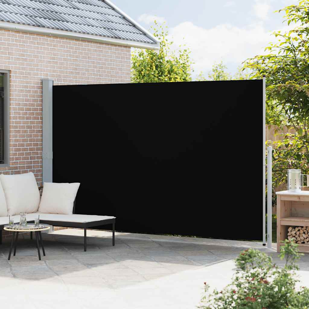 Patio Retractable Side Awning 220x514cm Black