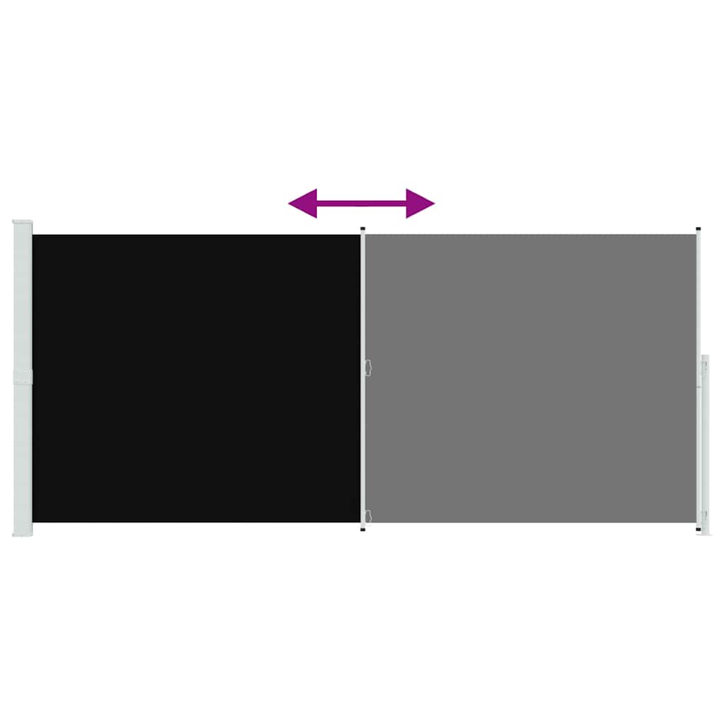 Patio Retractable Side Awning 220x514cm Black