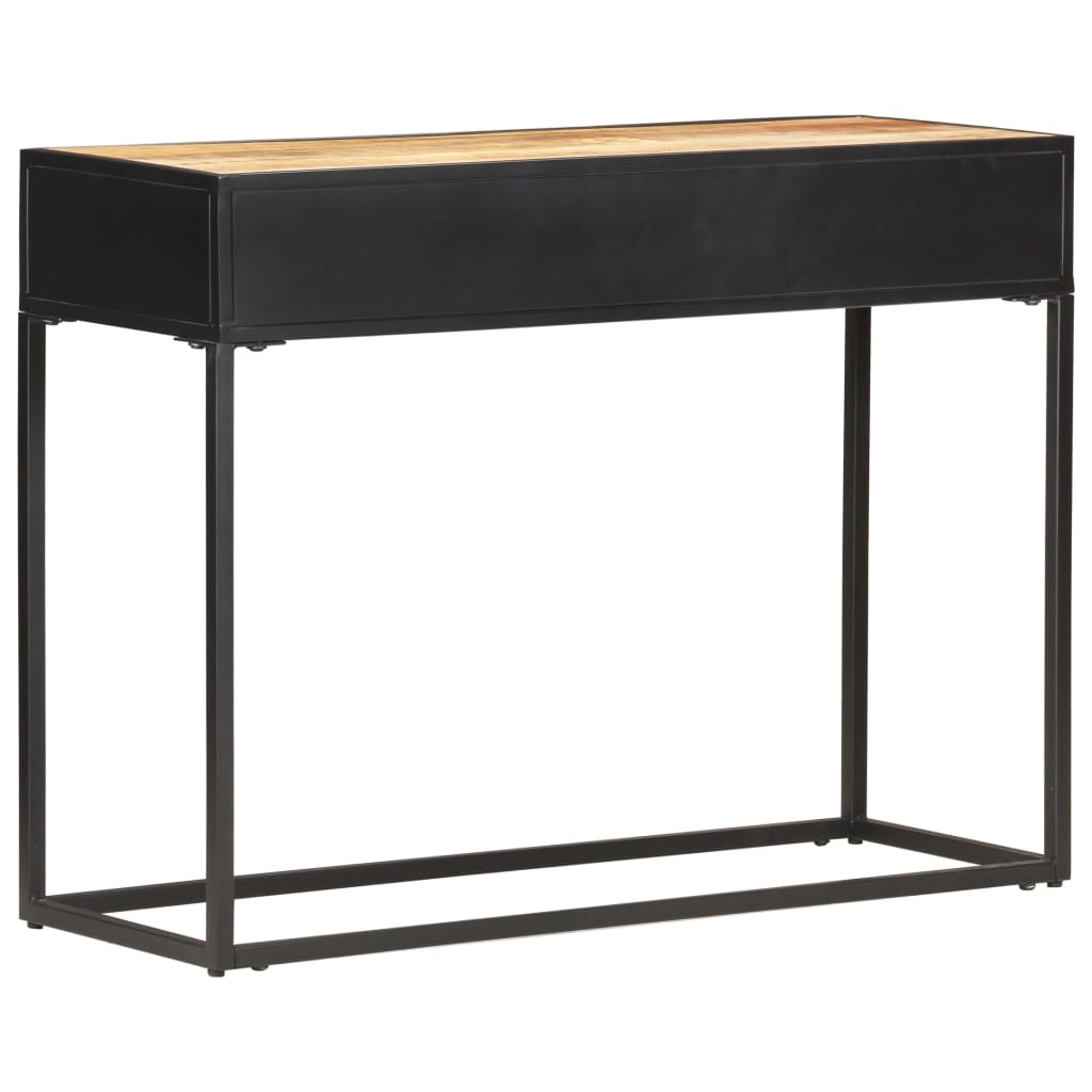 Console Table 100x35x75 cm Rough Mango Wood and Natural Cane