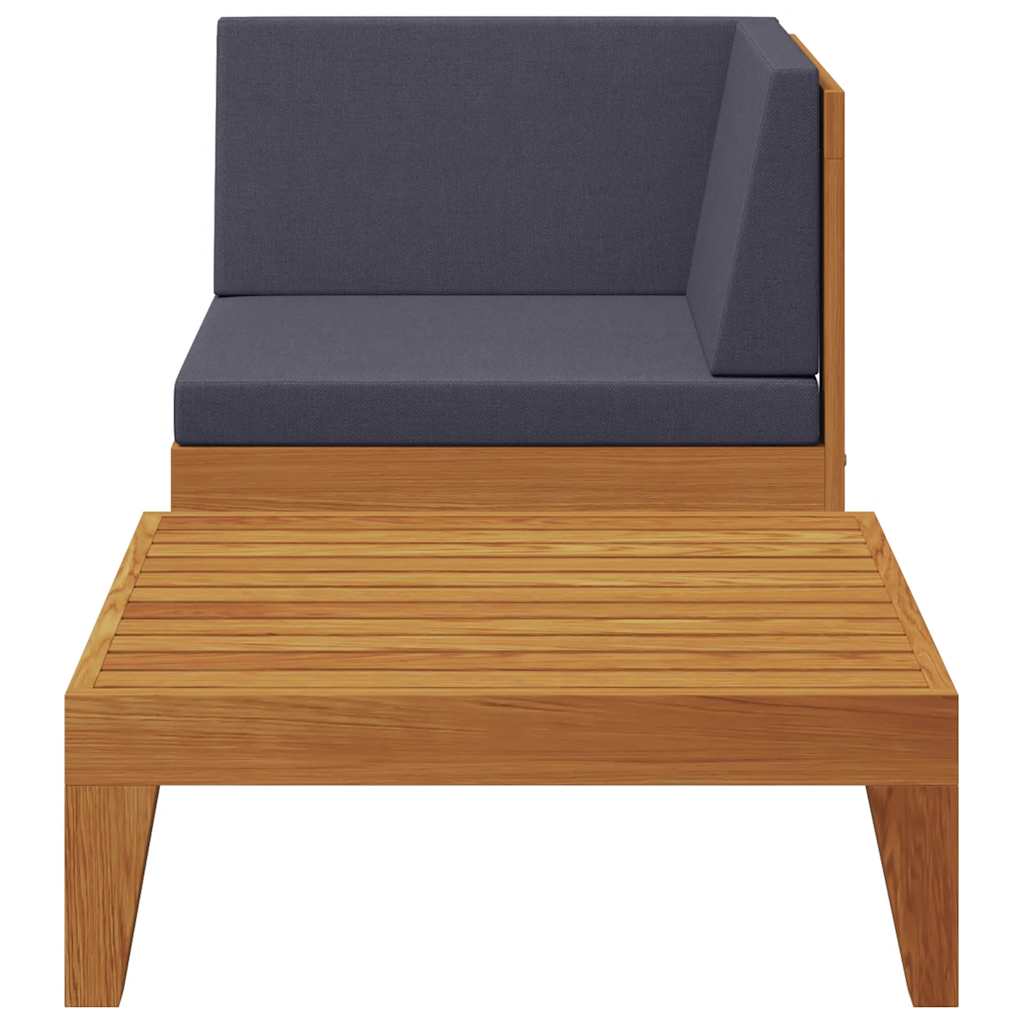 2 Piece Garden Lounge Set with Cushions Solid Acacia Wood