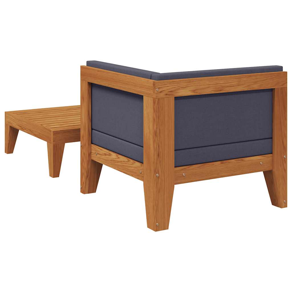 2 Piece Garden Lounge Set with Cushions Solid Acacia Wood
