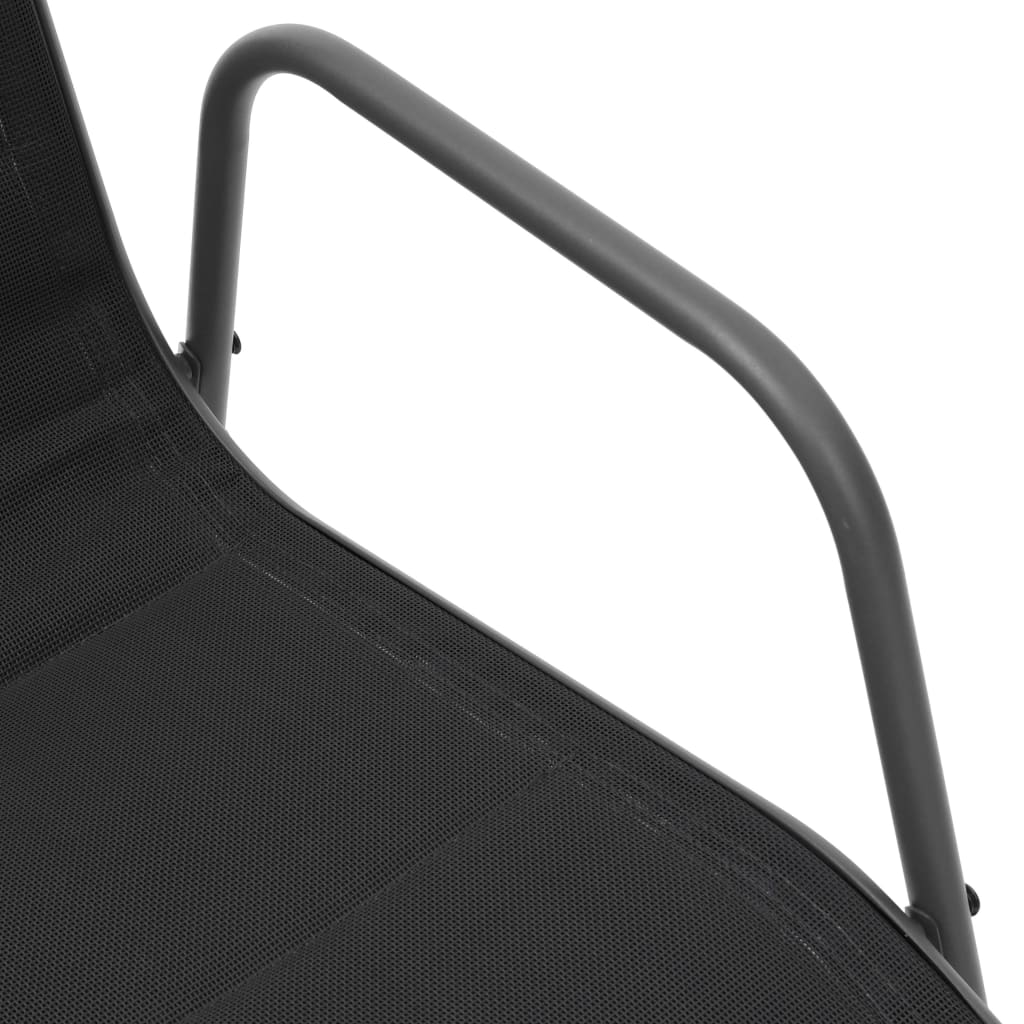 Stackable Garden Chairs 4 pcs Steel and Textilene Black