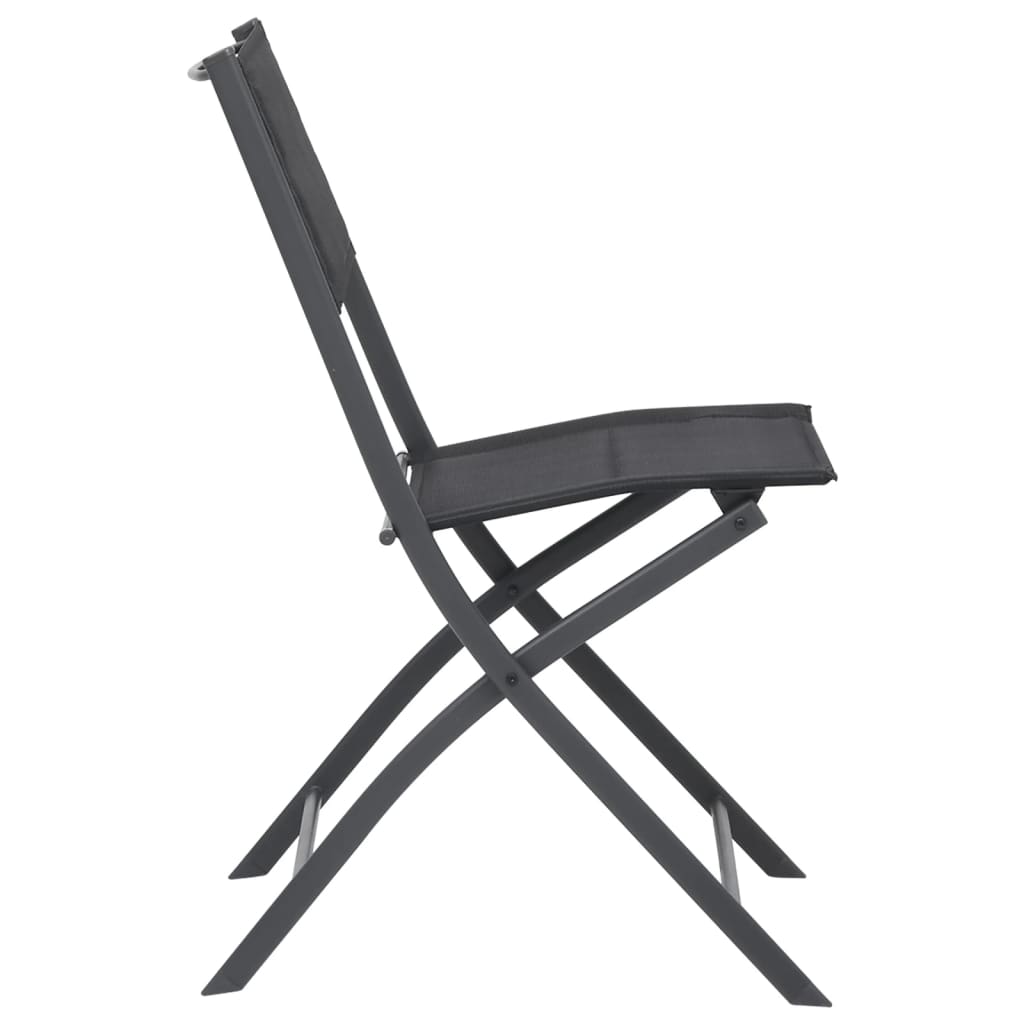 Folding Outdoor Chairs 4 pcs Steel and Textilene