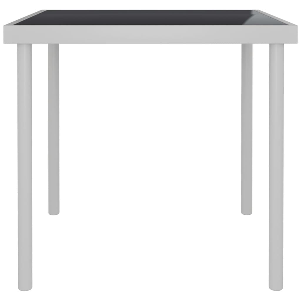 Outdoor Dining Table Light Grey 80x80x72 cm Glass and Steel
