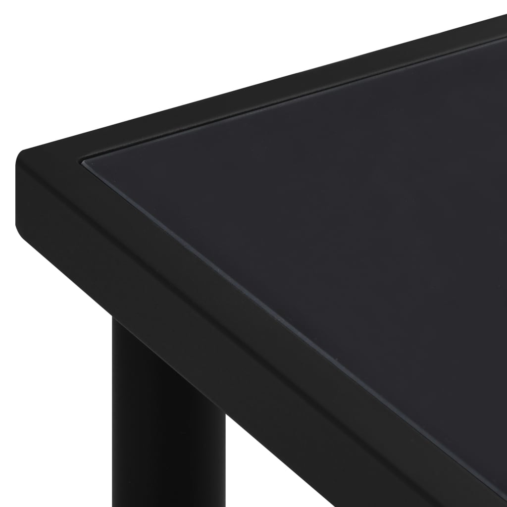 Garden Table 190x90x74 cm Black Steel