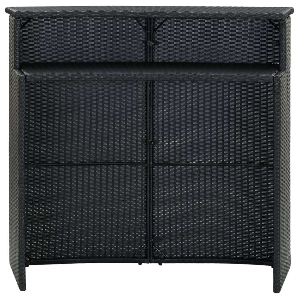 Garden Bar Table Black 120x55x110 cm Poly Rattan