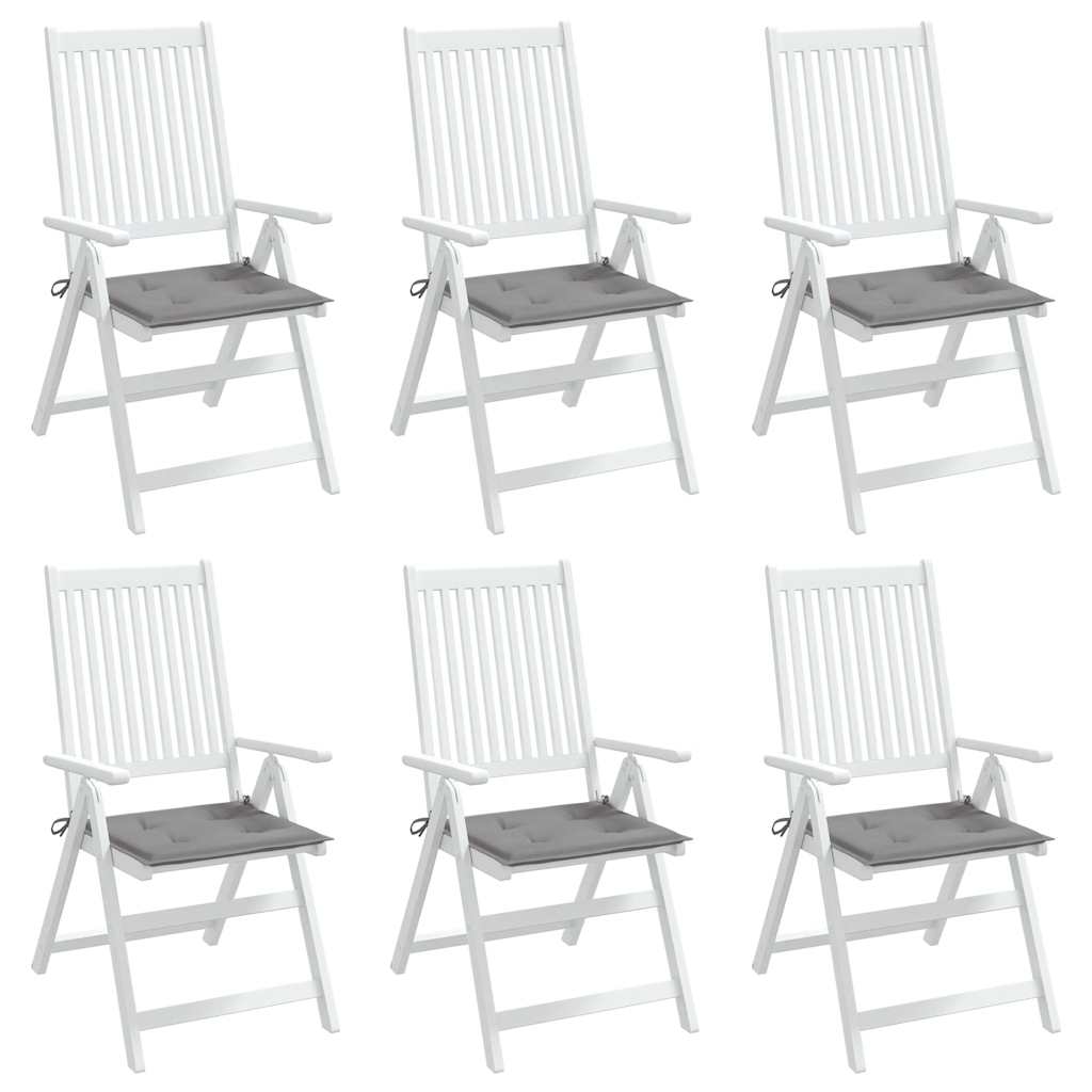 Garden Chair Cushions 6 pcs Grey 40x40x4 cm Oxford Fabric