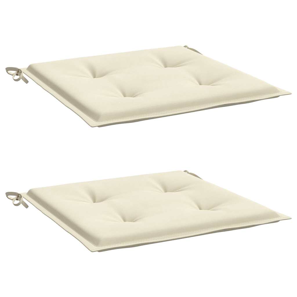 Garden Chair Cushions 2 pcs Cream 40x40x3 cm Oxford Fabric