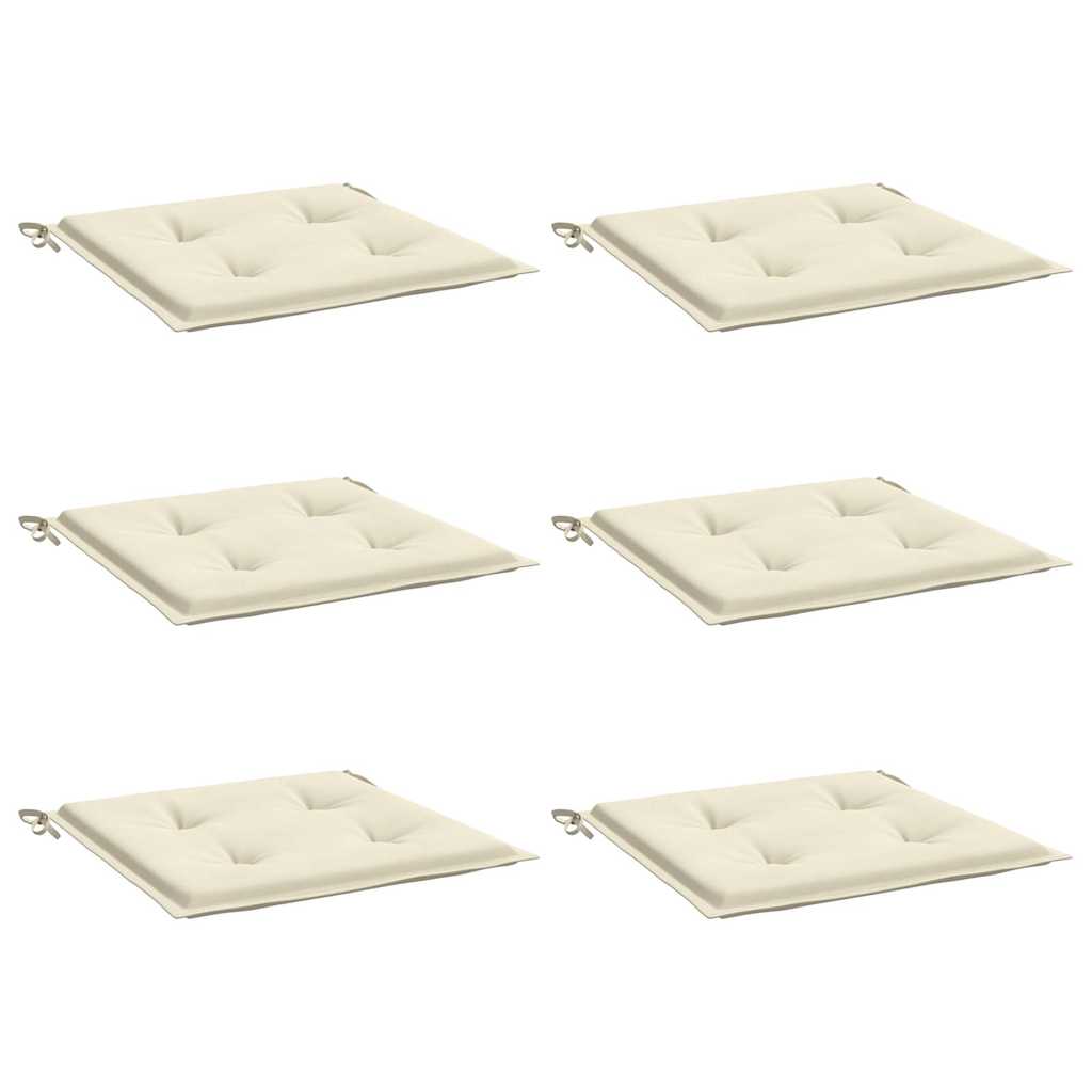 Garden Chair Cushions 6 pcs Cream 40x40x3 cm Oxford Fabric