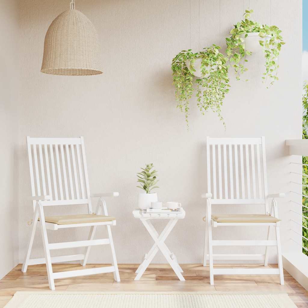 Garden Chair Cushions 2 pcs Beige 40x40x4 cm Oxford Fabric