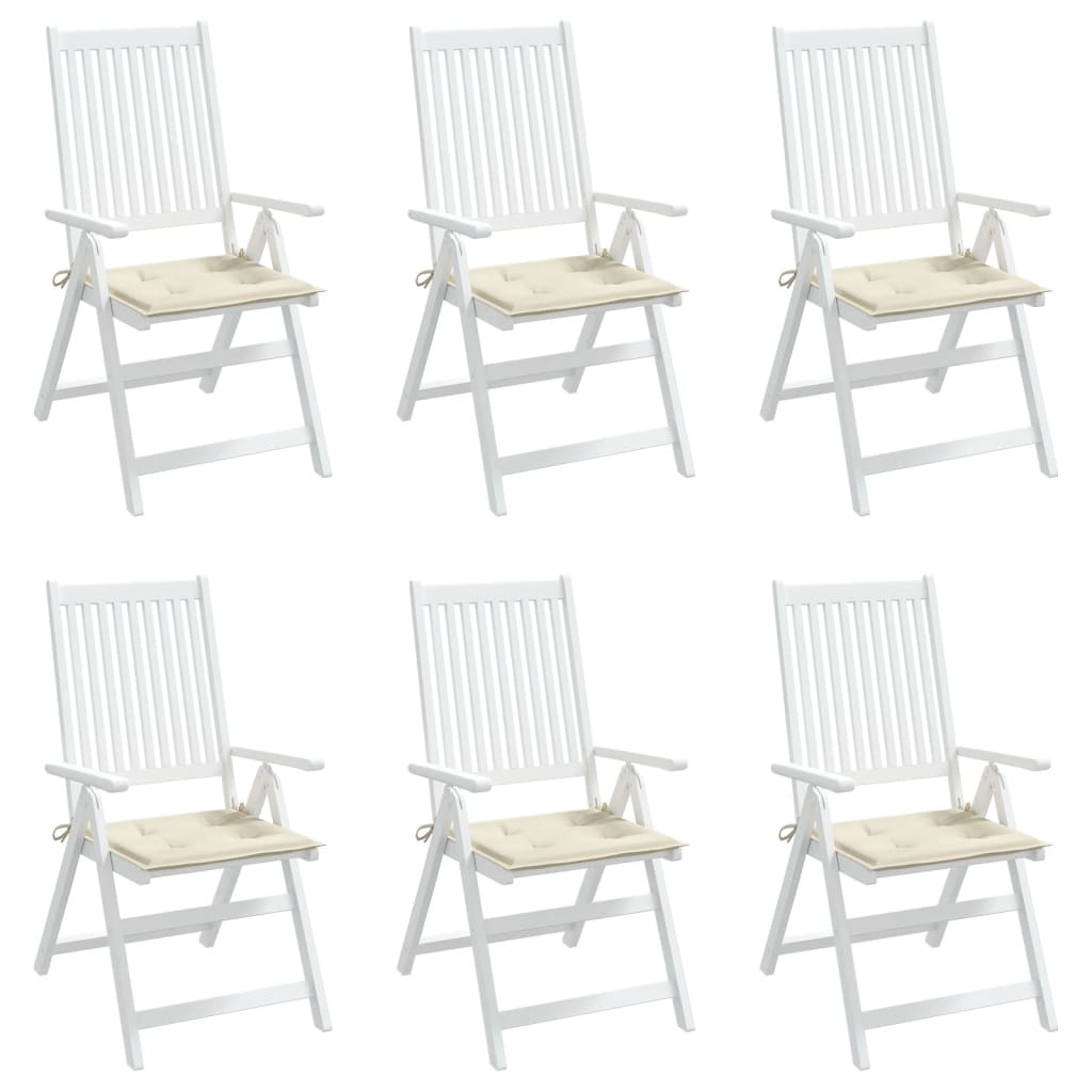 Garden Chair Cushions 6 pcs Cream 50x50x3 cm Oxford Fabric