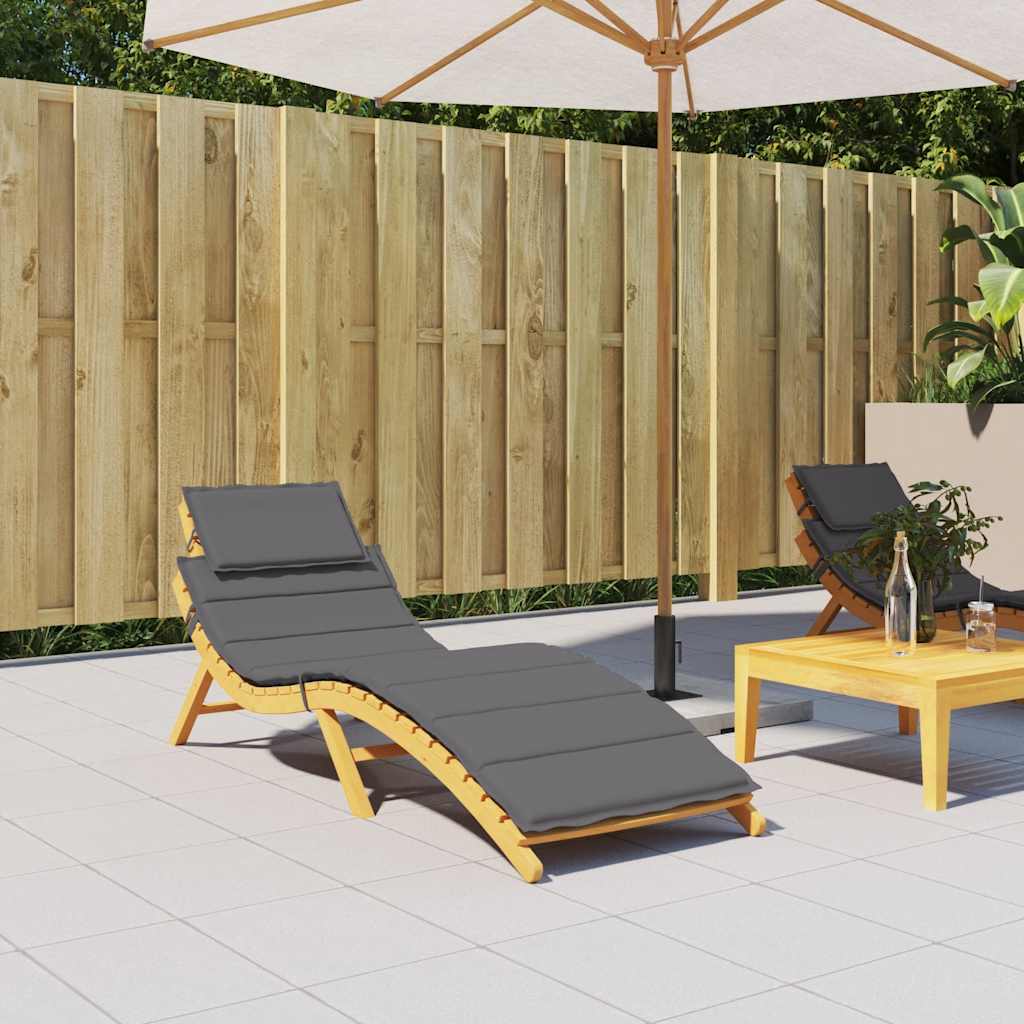 Sun Lounger Cushion Anthracite 186x58x4cm Oxford Fabric