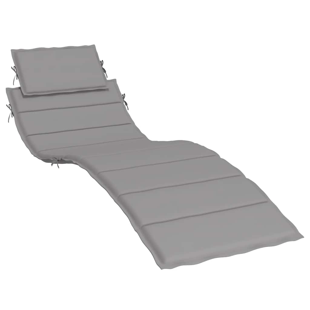 Sun Lounger Cushion Grey 186x58x4cm Oxford Fabric