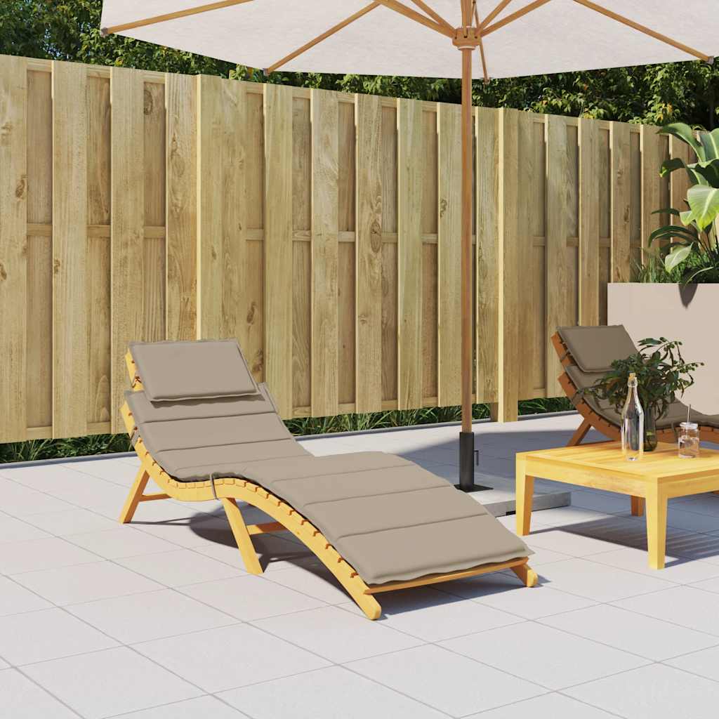Sun Lounger Cushion Taupe 186x58x4cm Oxford Fabric