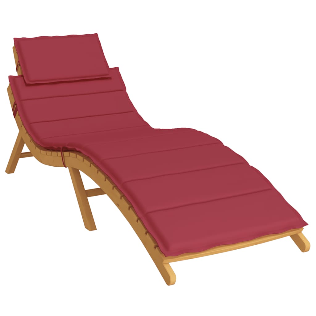 Sun Lounger Cushion Wine Red 186x58x4cm Oxford Fabric