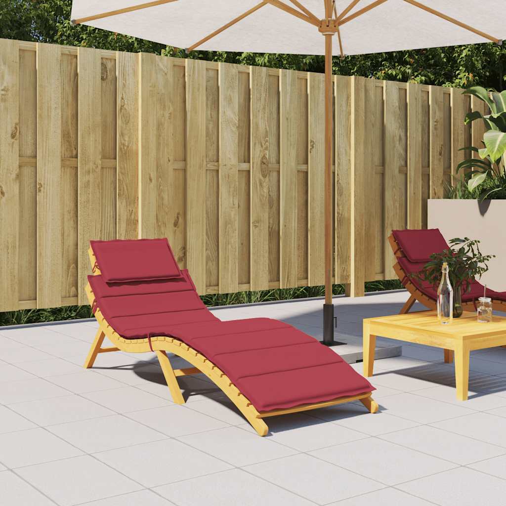 Sun Lounger Cushion Wine Red 186x58x4cm Oxford Fabric