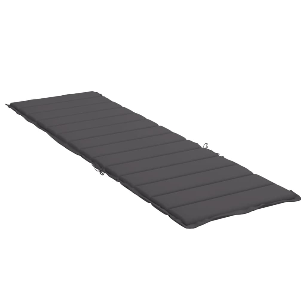 Sun Lounger Cushion Anthracite 200x50x3cm Oxford Fabric