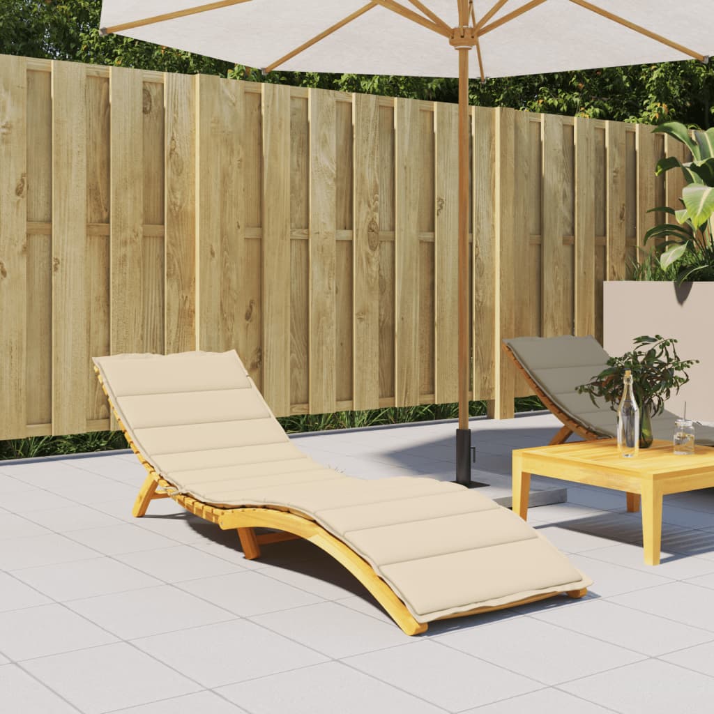 Sun Lounger Cushion Beige 200x50x3cm Oxford Fabric