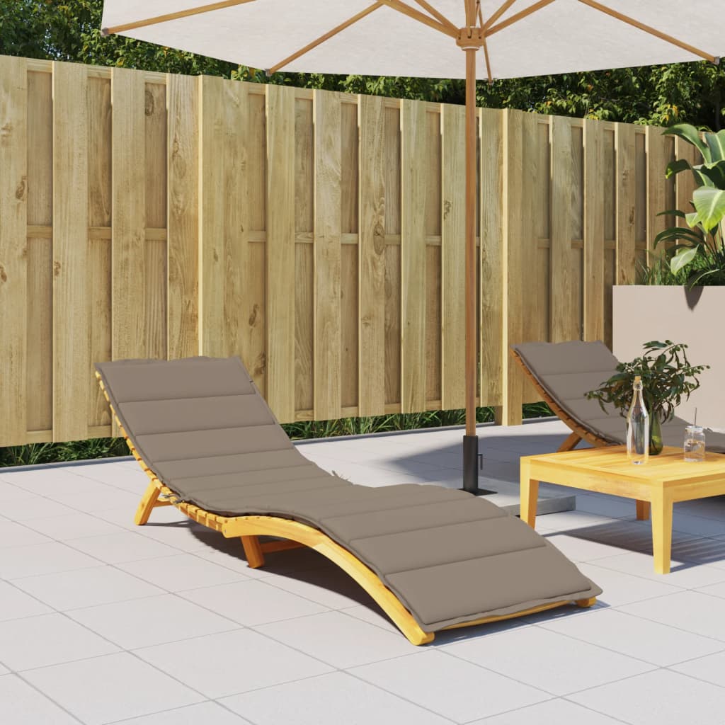 Sun Lounger Cushion Taupe 200x50x3cm Oxford Fabric