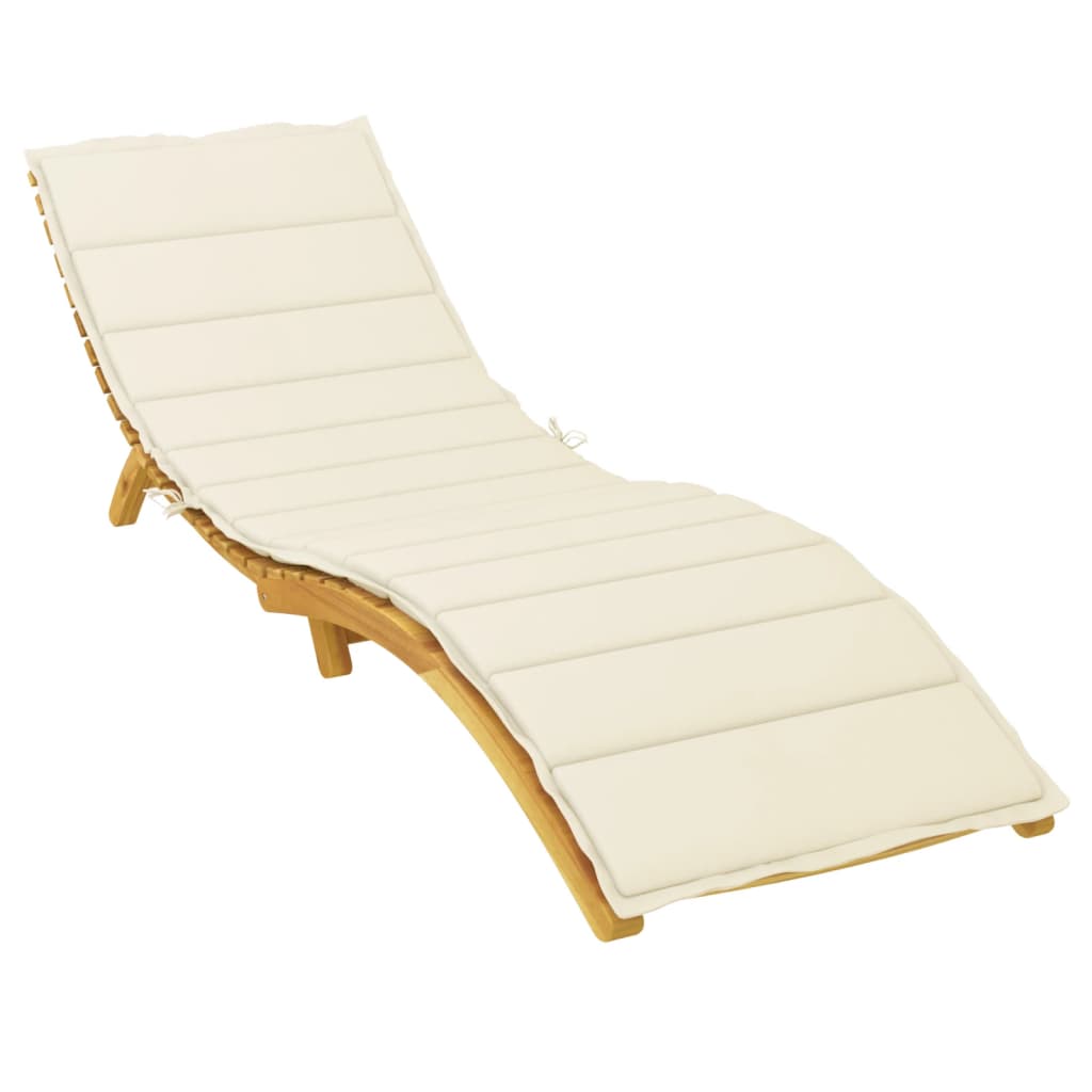 Sun Lounger Cushion Cream 200x60x3cm Oxford Fabric