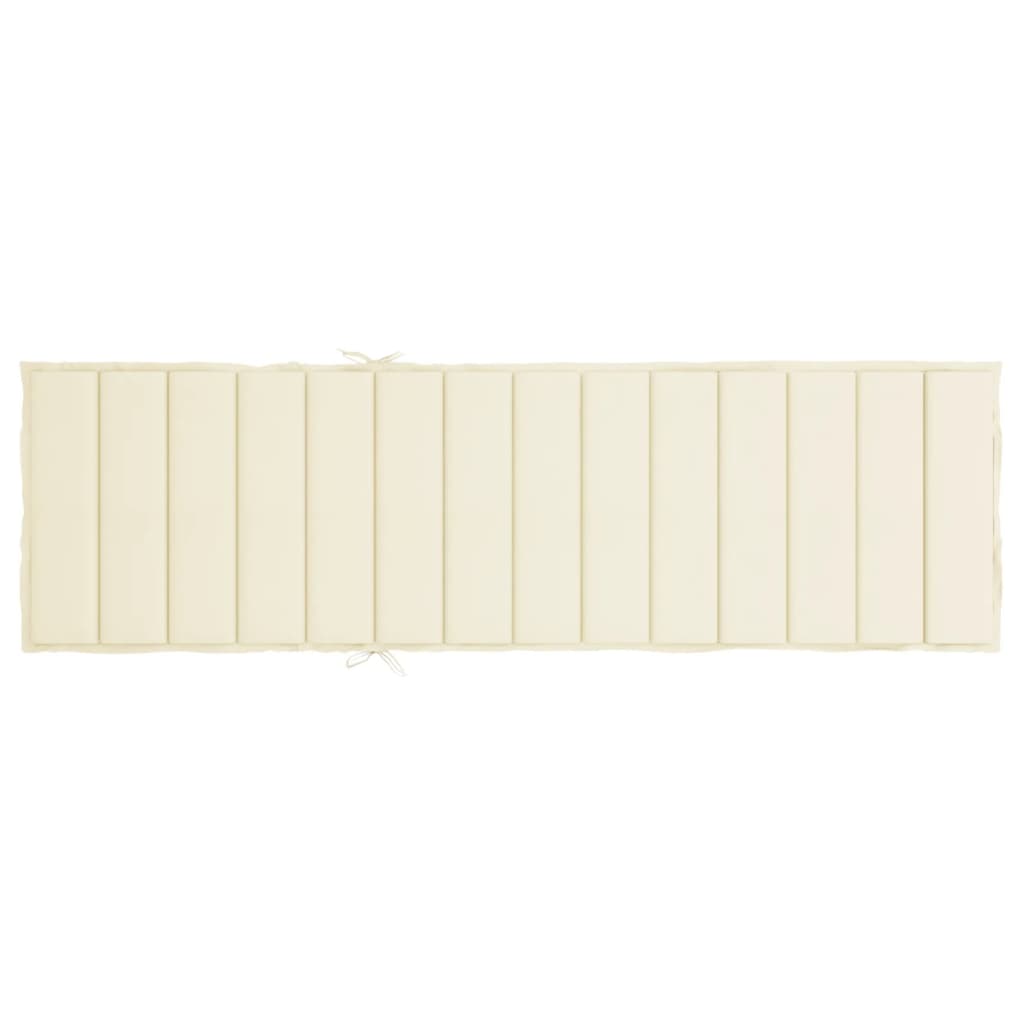 Sun Lounger Cushion Cream 200x60x3cm Oxford Fabric