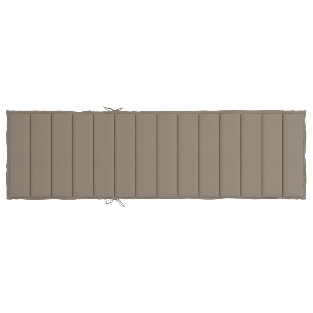 Sun Lounger Cushion Taupe 200x60x3cm Oxford Fabric