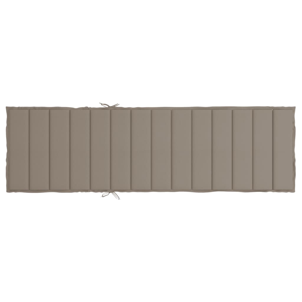 Sun Lounger Cushion Taupe 200x70x3cm Oxford Fabric