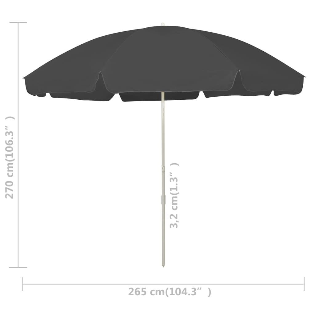 Beach Parasol Anthracite 300 cm