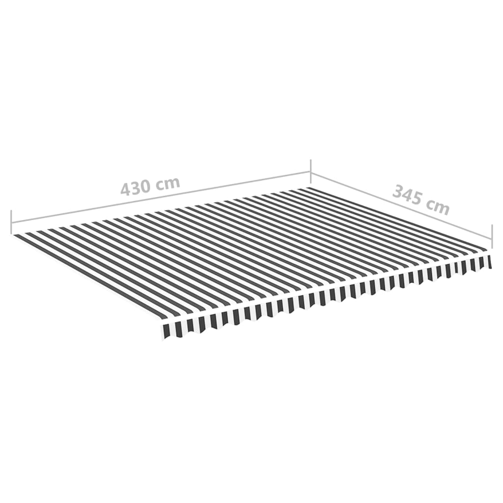 Awning Replacement Fabric Anthracite and White 450x350 cm Polyester